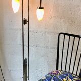 Seventies chrome floor lamp with three arms