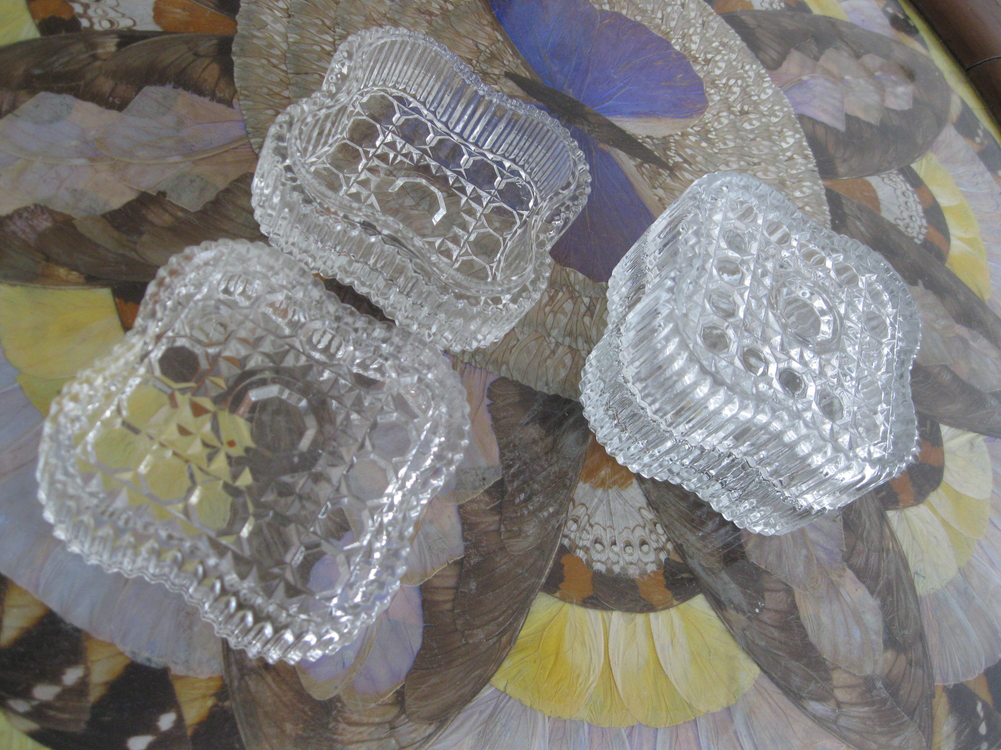 Ensemble de 2 boîtes en verre art déco