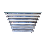 Italian stacked chrome and tinted glass console 1970