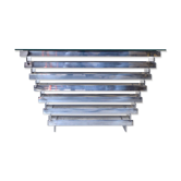 Italian stacked chrome and tinted glass console 1970