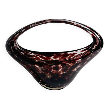 Murano Tortoise Glass Handle Bowl - 1970s