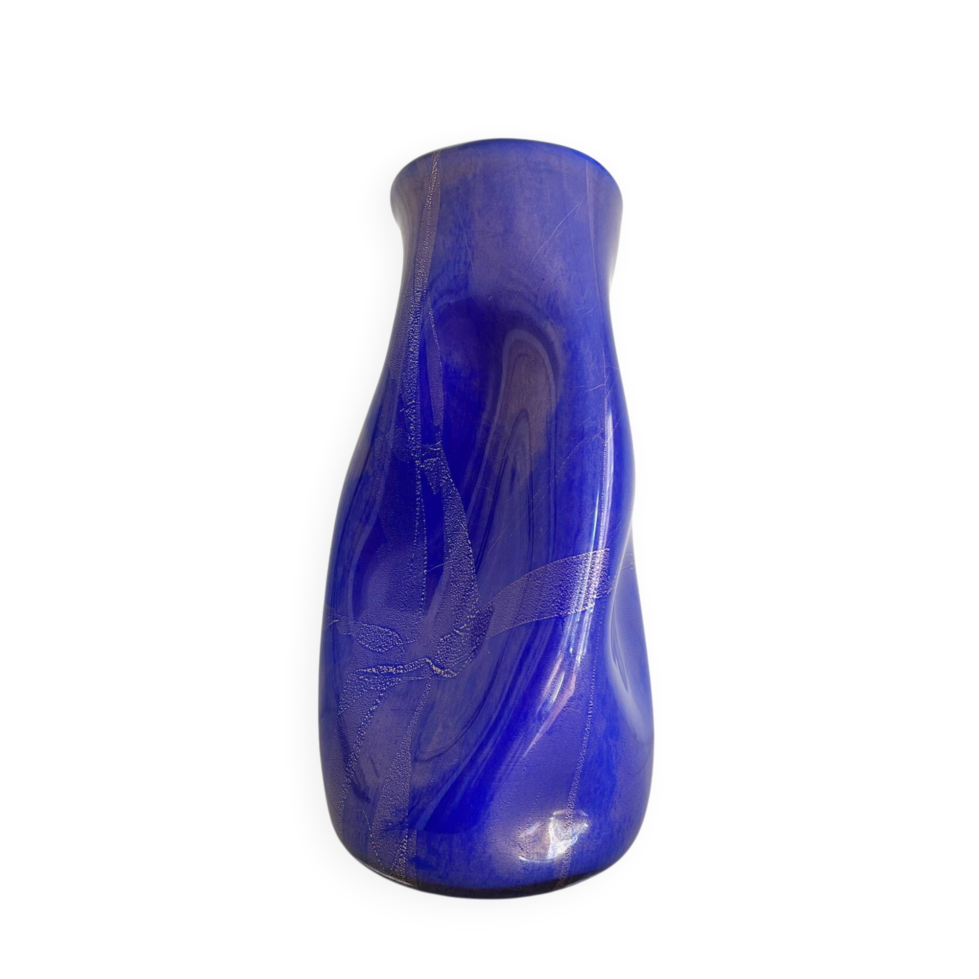 Blue/Gold Murano XL Vase 40cm height