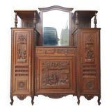 Breton sideboard in carved oak