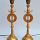 Pair of Gilded Bronze Lamp by Pierre Casenove for Fondica, France