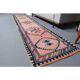Vintage Turkish Oushak handmade wool cotton pink runner rug 81x368