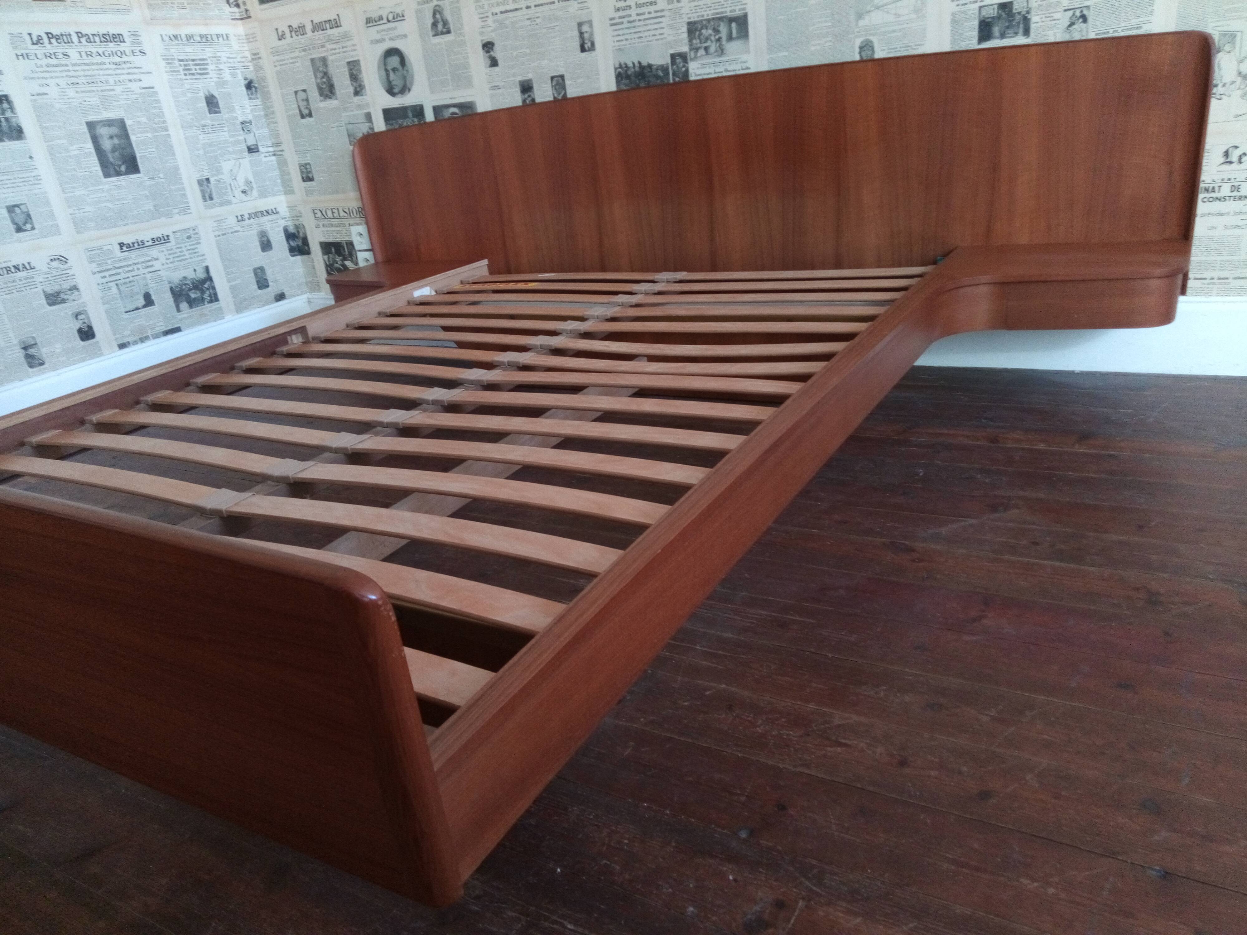 Vintage Scandinavian teak bed 1960