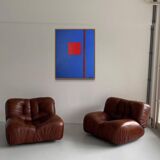 Art abstrait sur toile tendue 100x81cm That blue