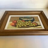 Still life painting oil on panel signed