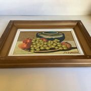 Still life painting oil on panel signed