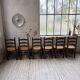 Straw chairs oak 1940s Dudouyt