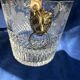 Cut crystal ice bucket – bronze mount