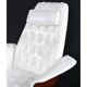 Restored George Mulhauser style white tufted tilt and swivel chair with ottoman