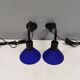 A set of wall lamps with blue glass shades from Danske Design-Light, 1980s.