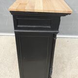 Neoclassical black wood bookcase with columns