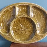 Gien platter, compartmentalized earthenware appetizer serving tray