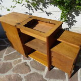 Asymmetrical oak dresser buffet