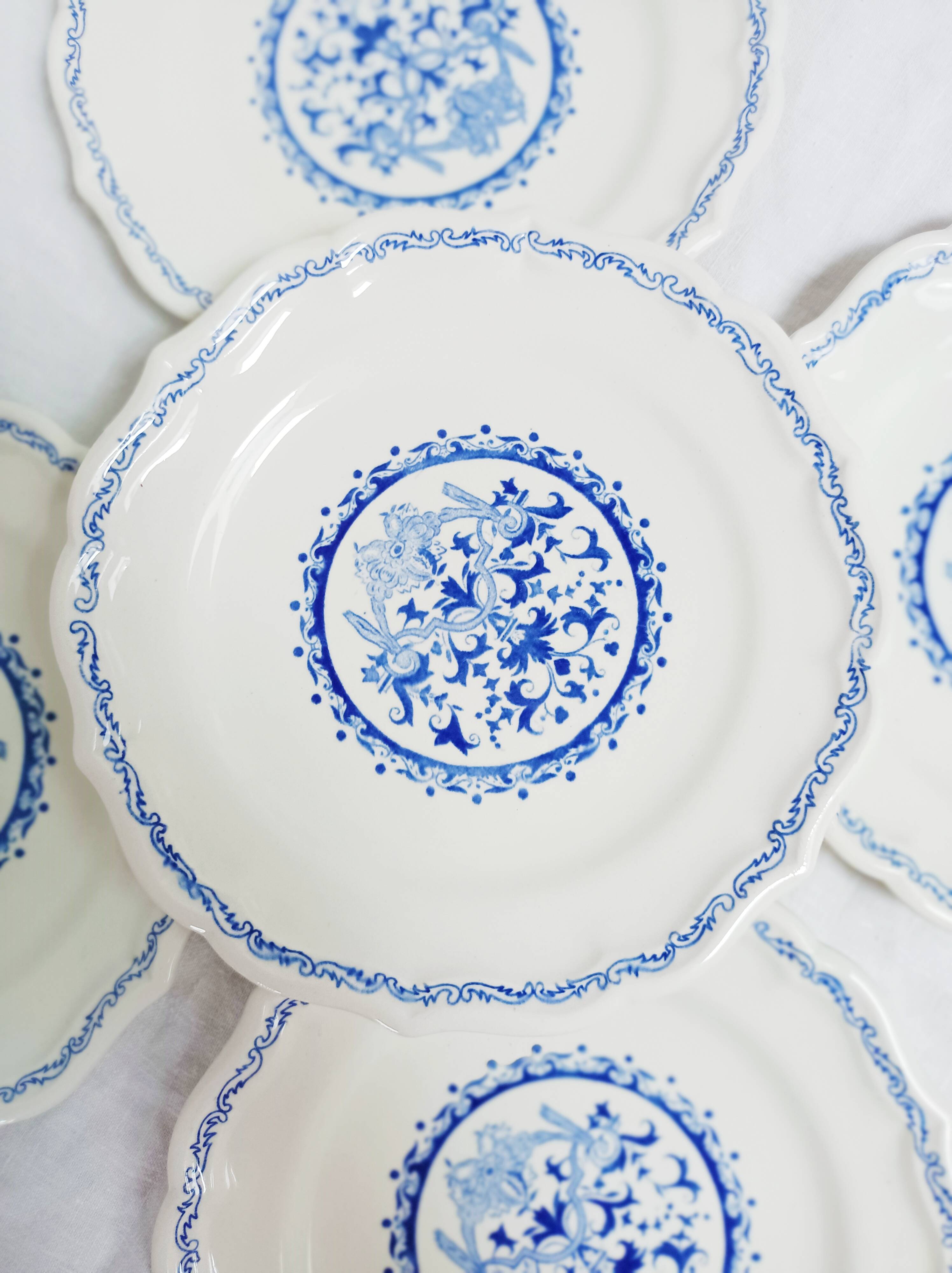 Set of 5 flat plates Gien