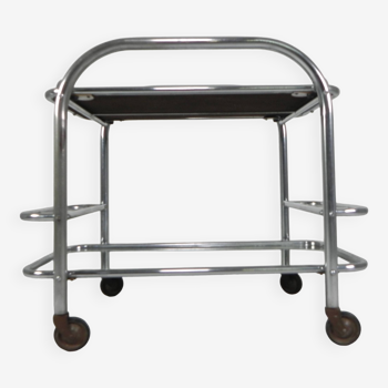 Art Deco serving trolley, chrome-plated, 1920s
