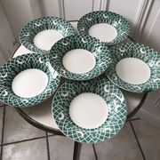 Lot of 6 hollow plates digoin sarreguemines model "leïla" years 30-40