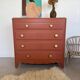 Commode vintage bois terra cotta art déco