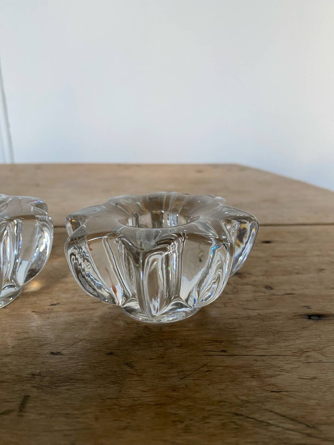 Set of 3 Pierre d'Avesn style glass candle holders