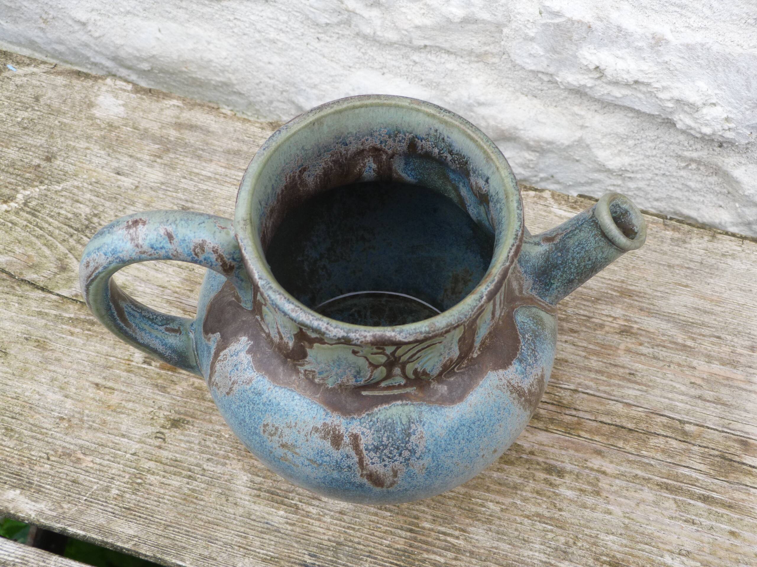 Art Nouveau stoneware pitcher signed Denbac