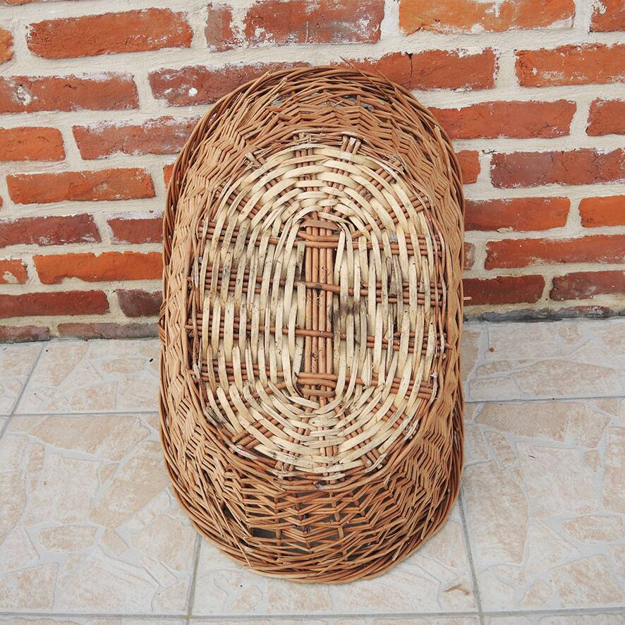 Old wicker log basket