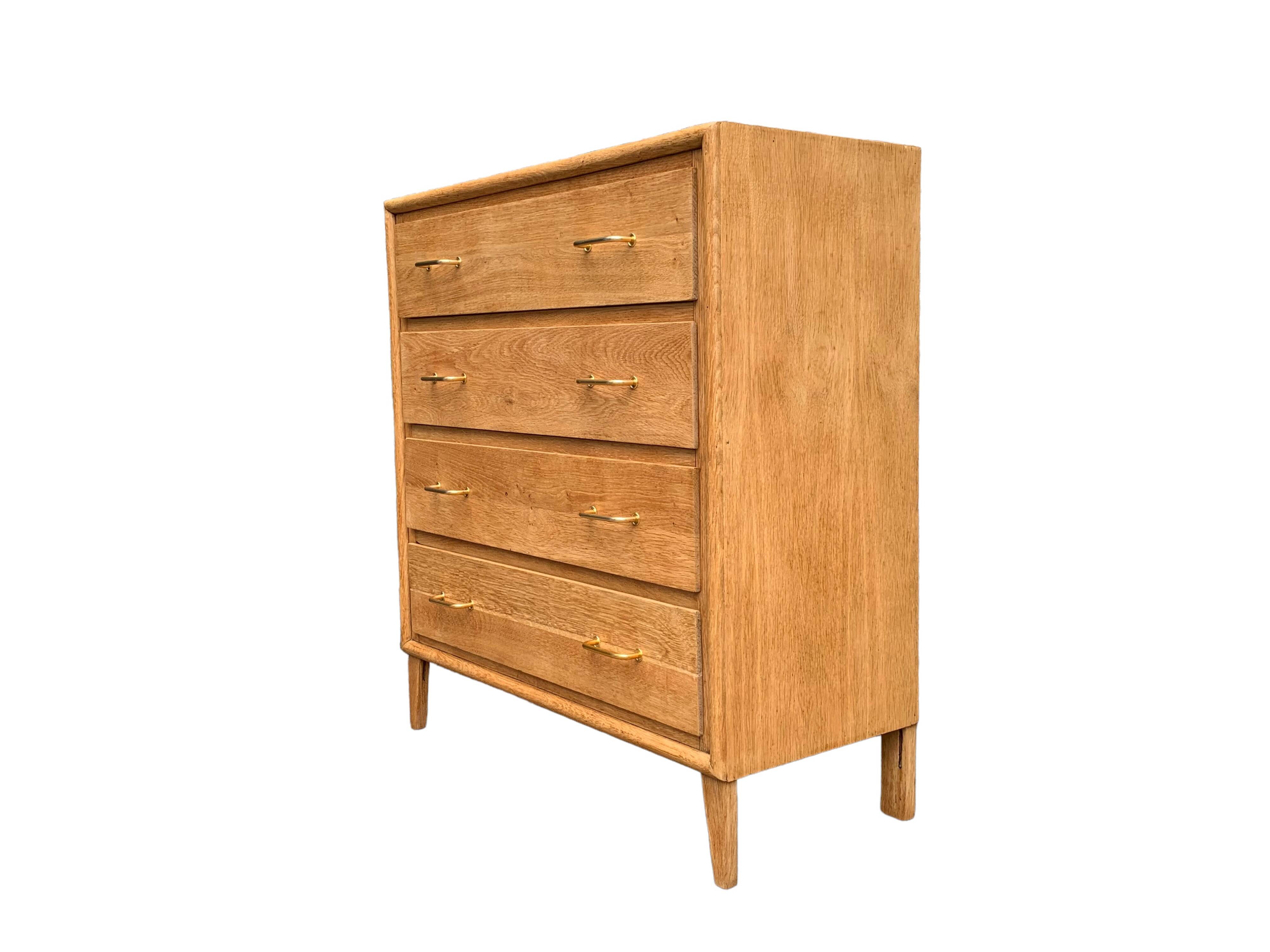 Commode pieds compas et chêne brut massif  1960
