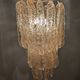 Italian Chandelier with Amber Caramel Murano Glass Leaves, 1970s