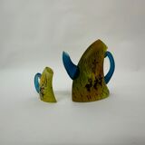 Kjell Engman for Kosta Boda Sweden Tea pot and mug Art glass , 1980's