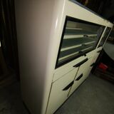 Dentist furniture in metal and black opaline top 1950