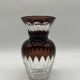 Cut and lined crystal vase from Val Saint-Lambert in plum.