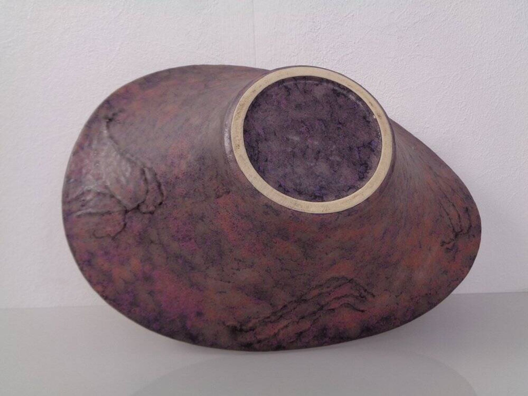 Large purple and black 704 Ruscha art ceramic bowl, Germany, 1960s.