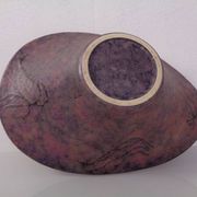 Large purple and black 704 Ruscha art ceramic bowl, Germany, 1960s.