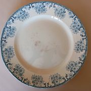 Plat à gâteau en terre de fer Longwy "Marguerites"