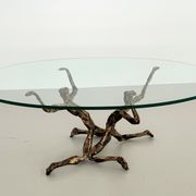 Salvino marsura vintage bronze handcrafted trinidad brutalist coffee table, 1960