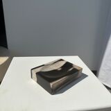 Symmetrical multicolored petrified wood soap dish