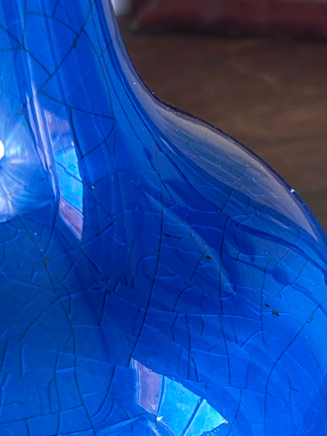 Pair of crackled ceramic lamps