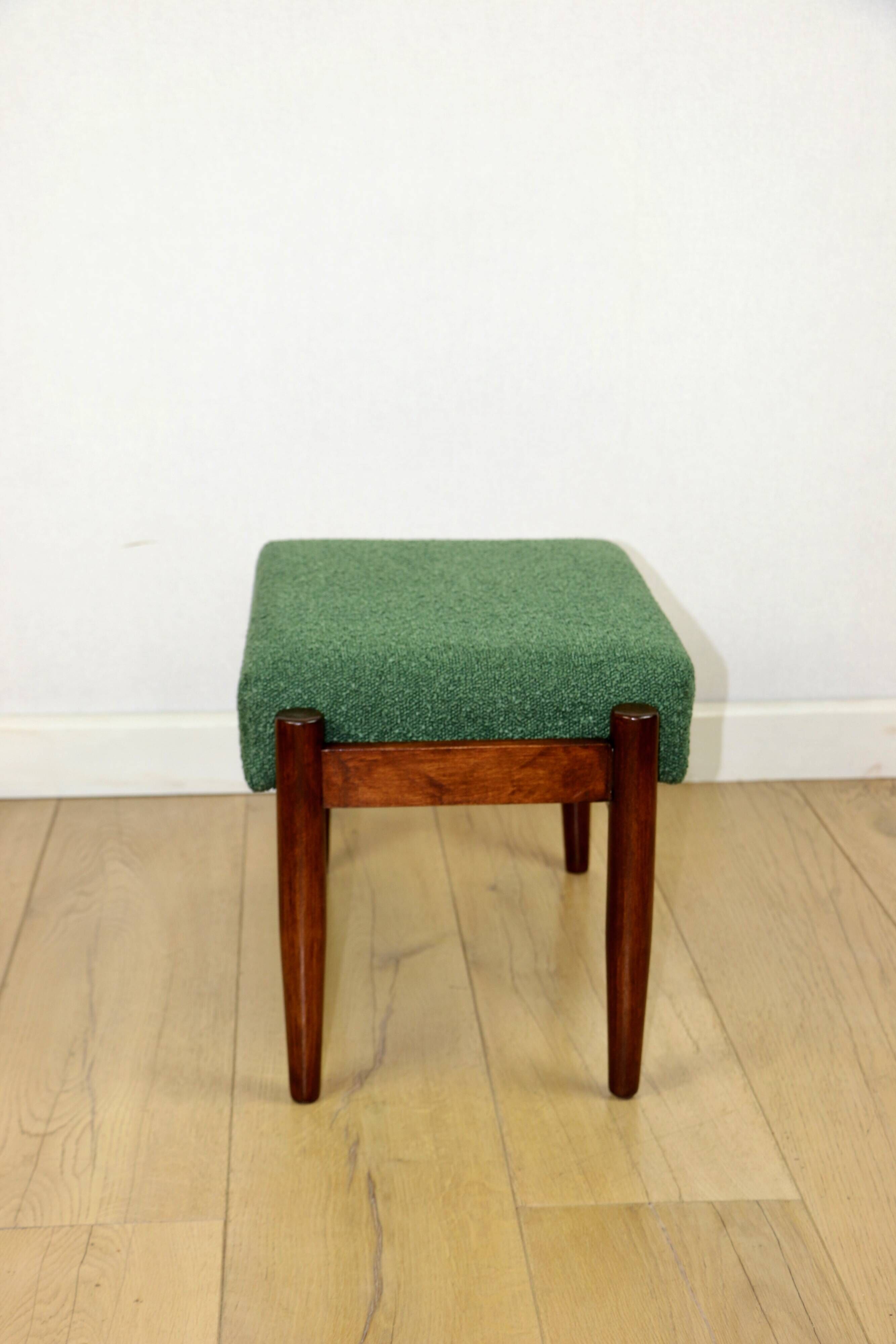 Tabouret Edmund Homa siège vert - bouclé