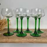 6 verres Alsace France vintage