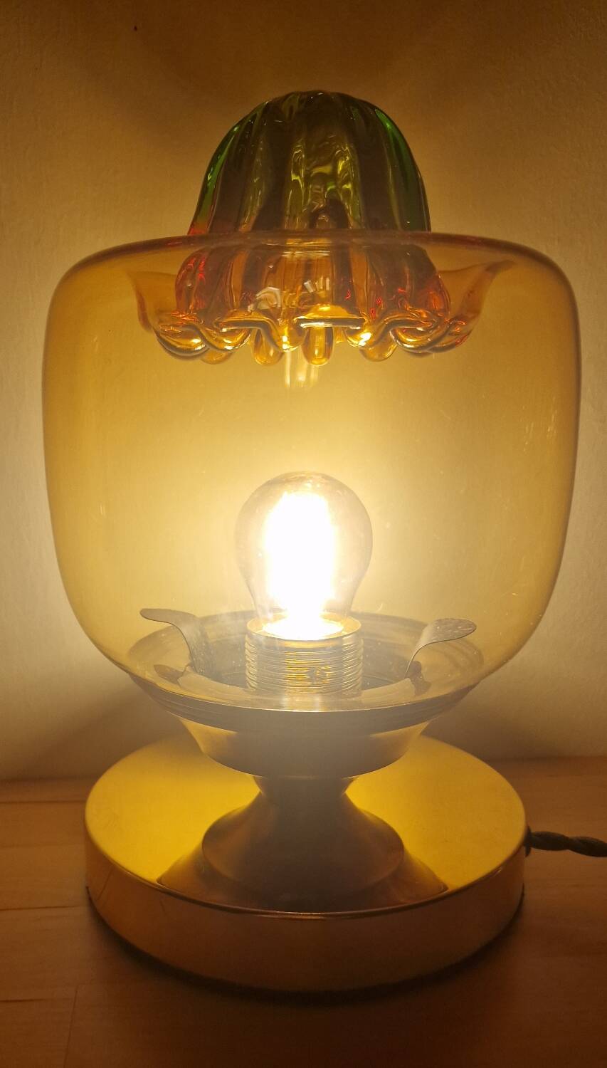 Lampe à poser tactile en verre de Murano