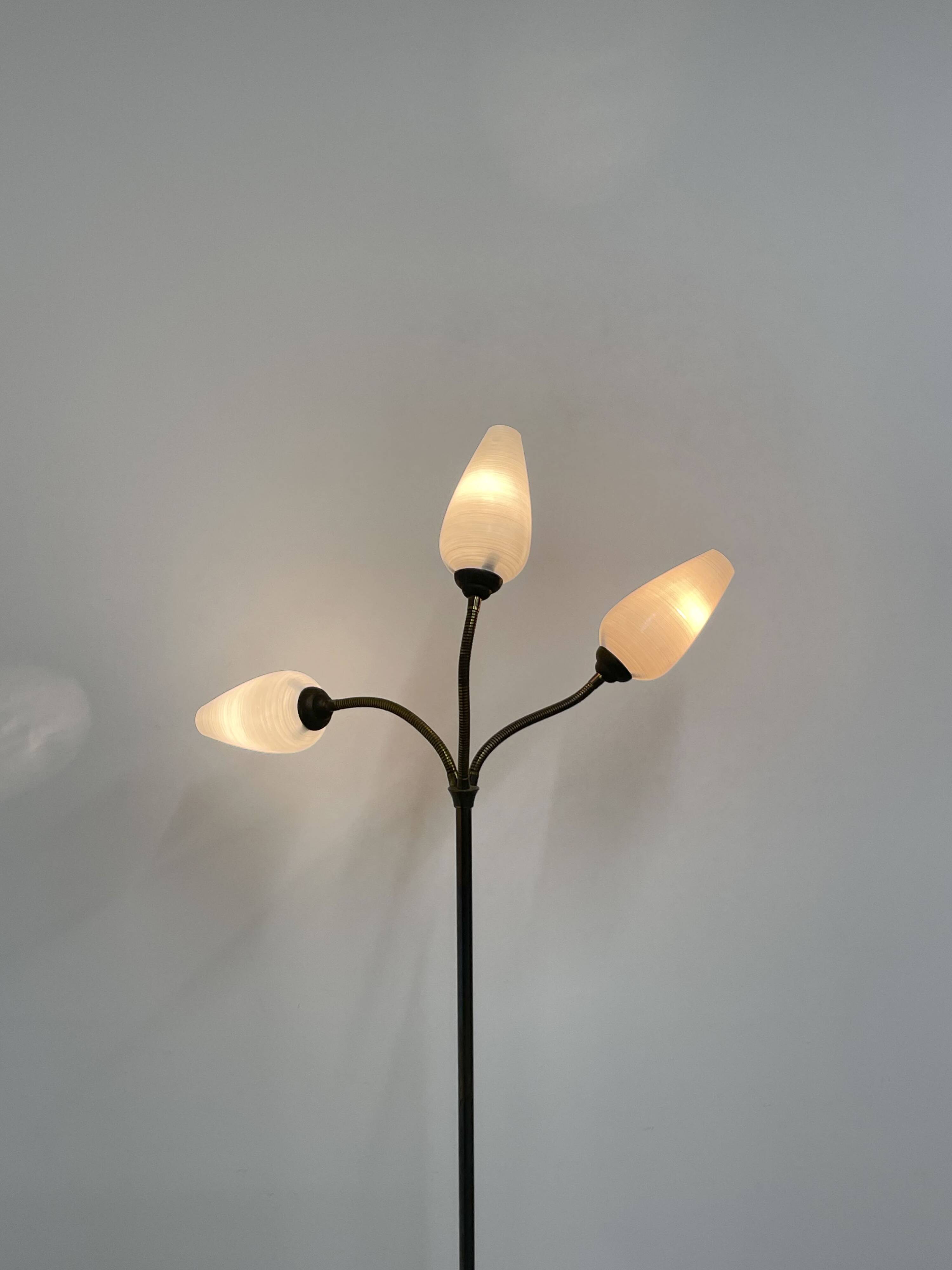 Three-flute floor lamp, circa 1950
