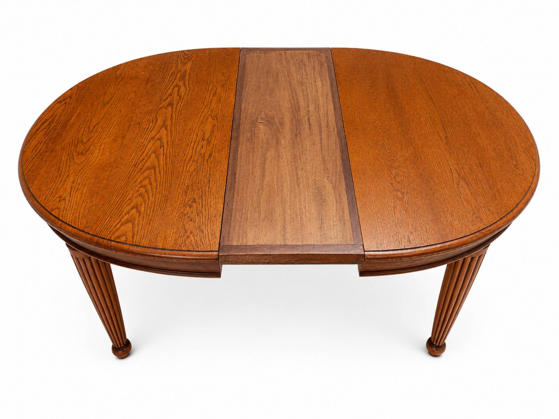 Oval table with its extension.