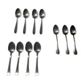 10 small silver spoons