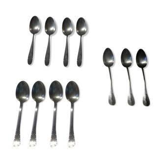 10 small silver spoons