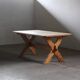 Vintage danish brutalist oak dining table