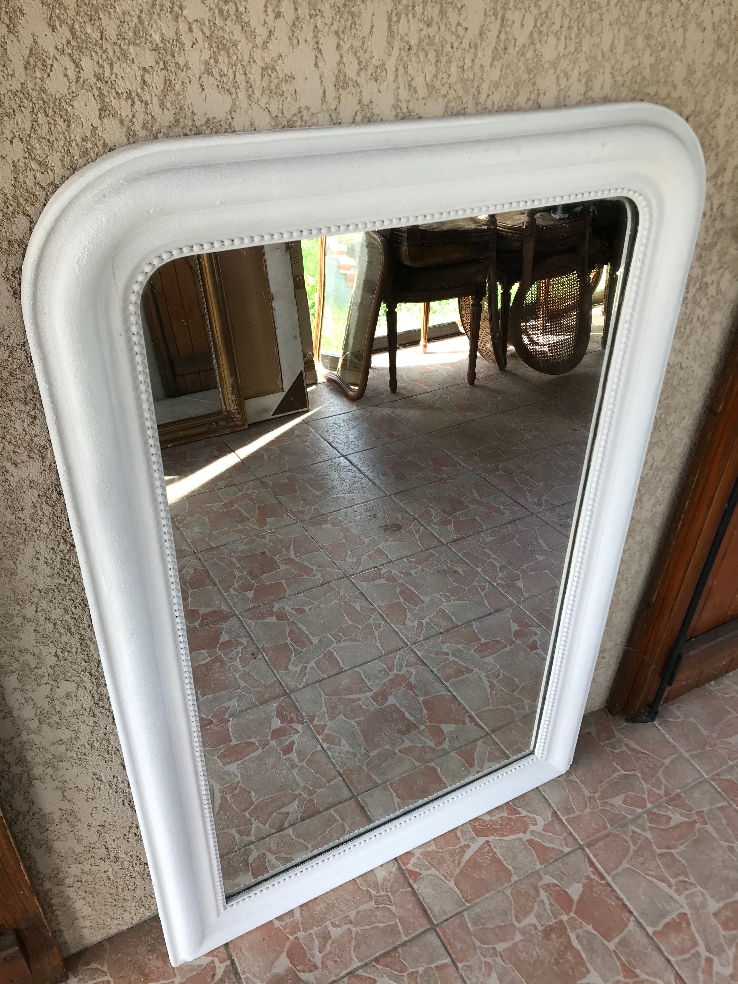 Mirror Louis Philippe white granule