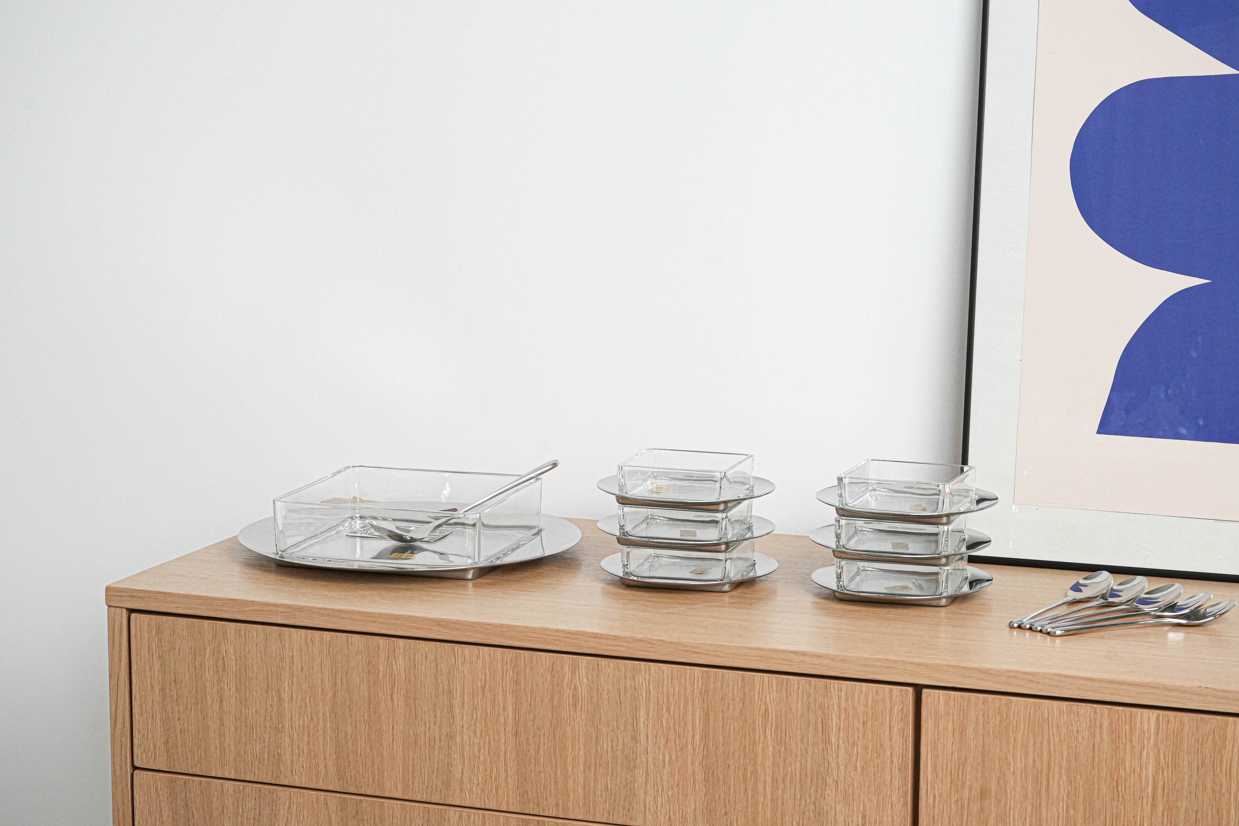 Dessert set, Italian design, 1970s, manufacturer: GOTTINGHEN