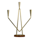 Brass and Teak Candelabra by Gunnar Ander for Ystad-Metall, Sweden, 1950s