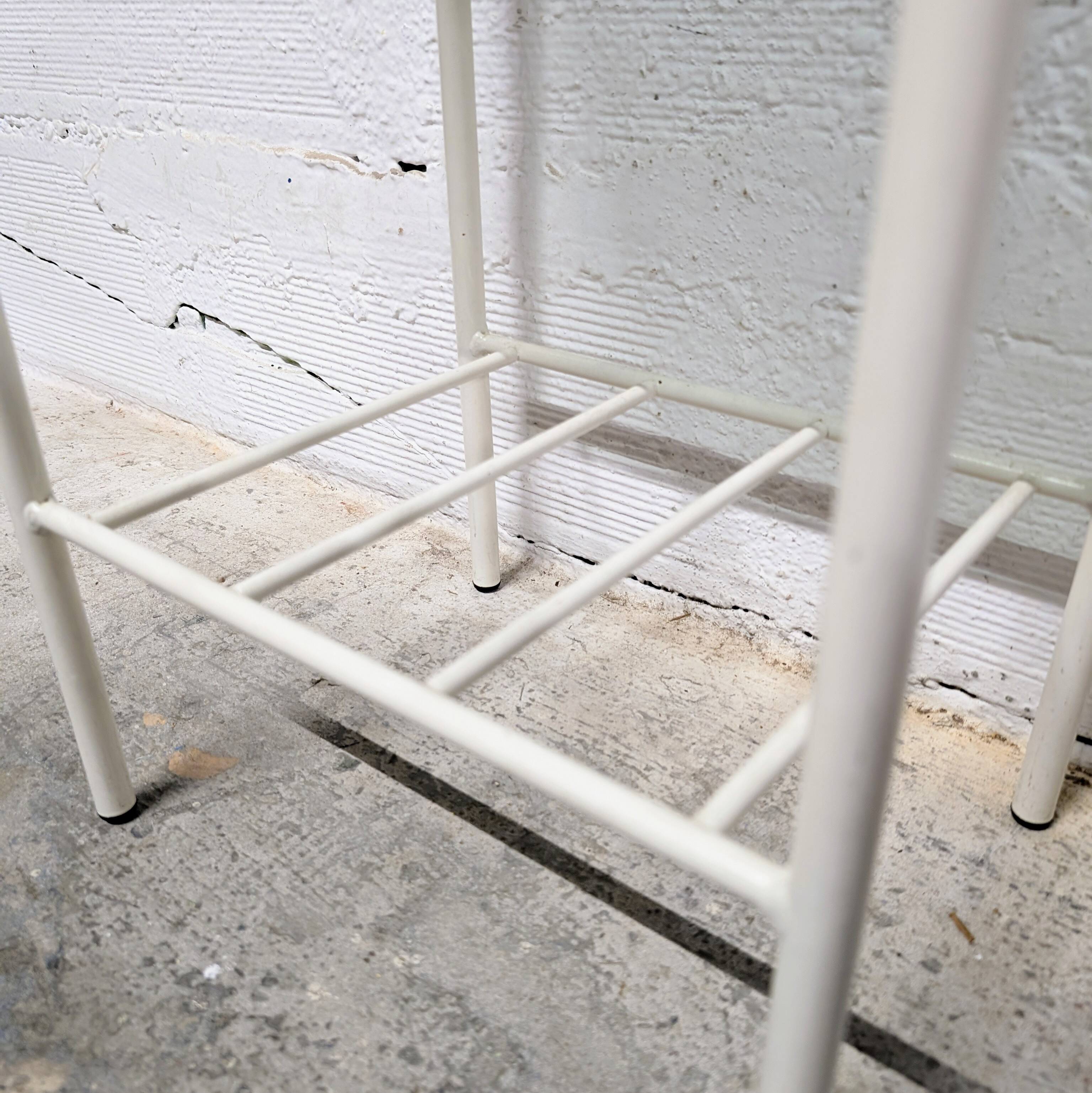 Vintage metal and glass side table
